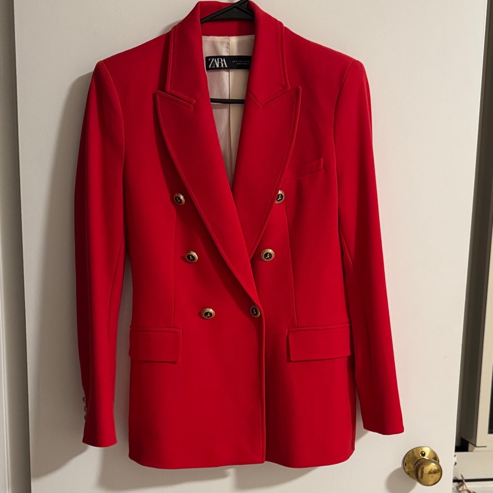 Zara Women's Vibrant Red Blazer